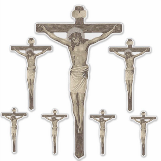 Adesivo Crucifixo católico Jesus na Cruz Religiosa (Frente)