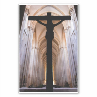 Adesivo Crucifixo com Jesus Cristo. Abadia de Alcobaca Gót