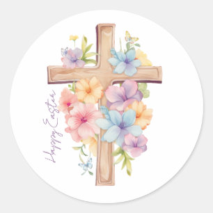 Adesivo Crucifixo de Páscoa Personalizado em Aquarela
