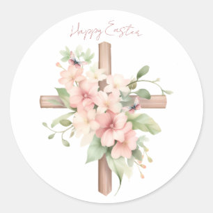 Adesivo Crucifixo de Páscoa Personalizado em Aquarela