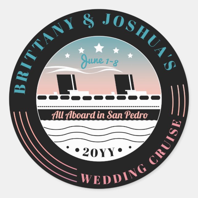 Adesivo Cruise de Casamento Personalizado (Frente)