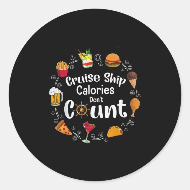 Adesivo Cruise Ship Calories Don't Count  (Frente)