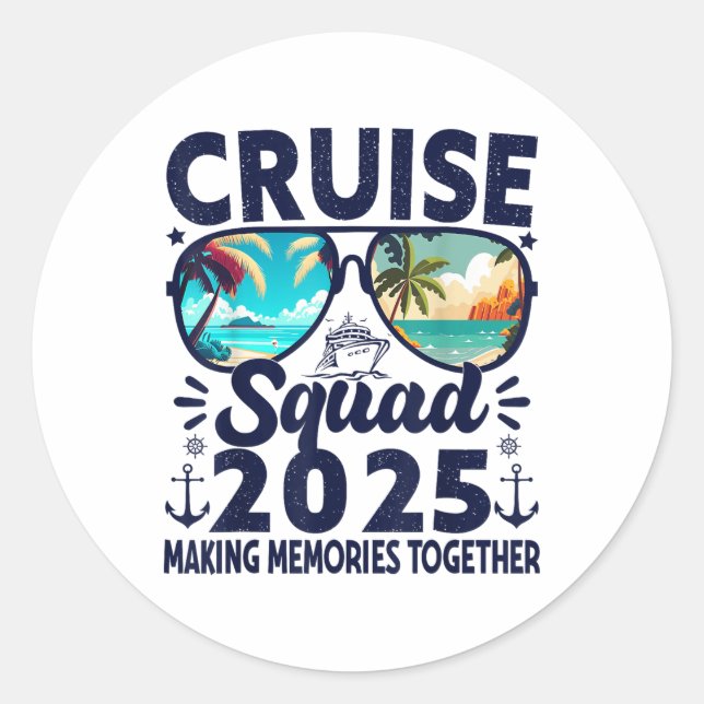 Adesivo Cruise Squad 2025 Summer Vacation Group Match (Frente)