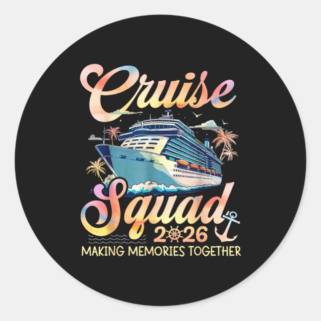 Adesivo Cruise Squad 2026 Family Group Matching Summer Vac (Frente)