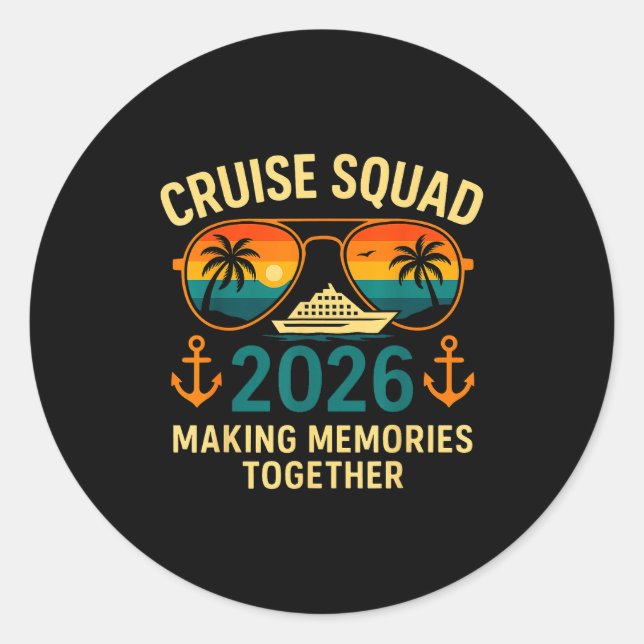 Adesivo Cruise Squad 2026 Family Vacation Matching Group S (Frente)