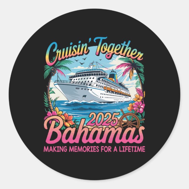 Adesivo Cruisin Junto com Bahamas 2025 Cruise Bahama (Frente)