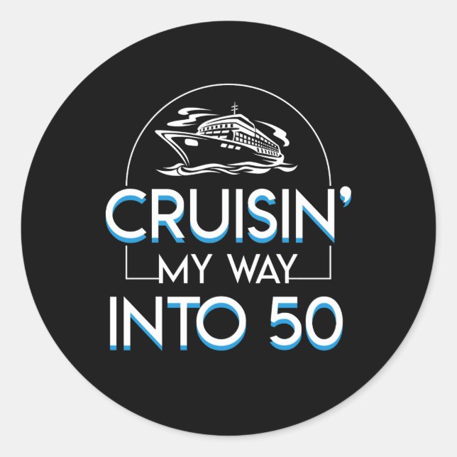 Adesivo Cruisin Way In 50th Birthday Cruising (Frente)