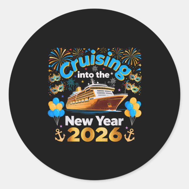Adesivo Cruising Into 2026 New Year’s Eve Cruise Vacation  (Frente)