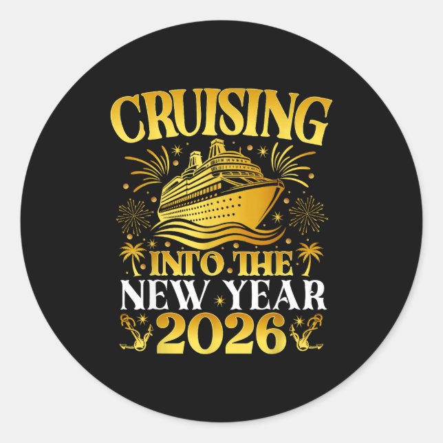 Adesivo Cruising Into 2026 New Years Cruise Family Holiday (Frente)
