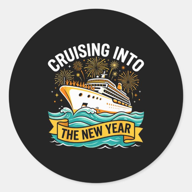 Adesivo Cruising Into The New Year 2026 Cruise Squad  (Frente)
