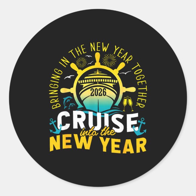 Adesivo Cruising Into The New Year 2026 Matching Family Cr (Frente)