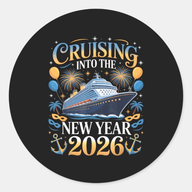 Adesivo Cruising Into The New Year 2026 Vacation Design  (Frente)