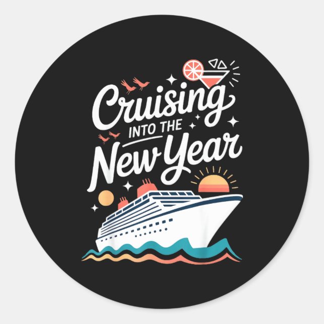Adesivo Cruising Into The New Year Cruise Party Sunset Oce (Frente)