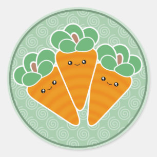 Adesivo Crunchy Carrots Kawaii Stickers