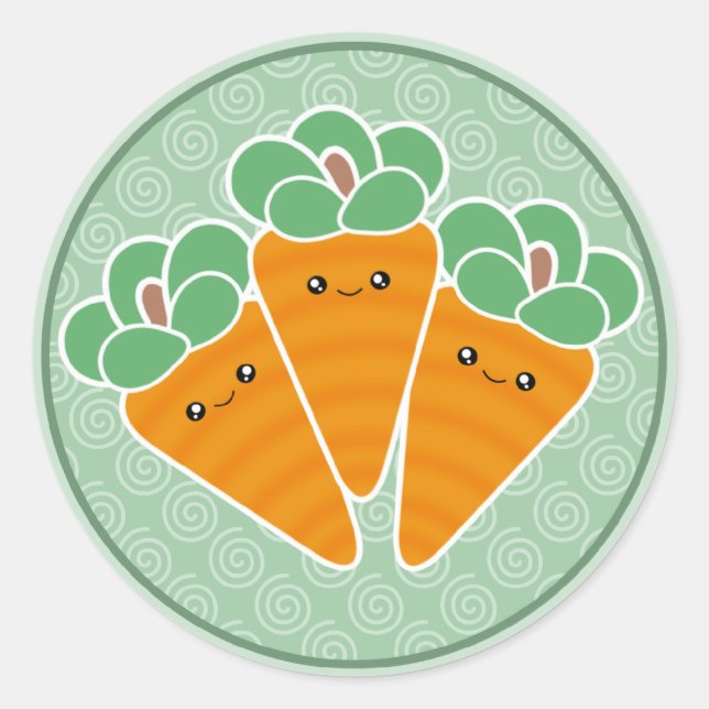 Adesivo Crunchy Carrots Kawaii Stickers (Frente)