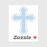 Adesivo Cruz Azul Elegante<br><div class="desc">Elegante design de cruz azul para o bebê Baptismos e Christenings.</div>