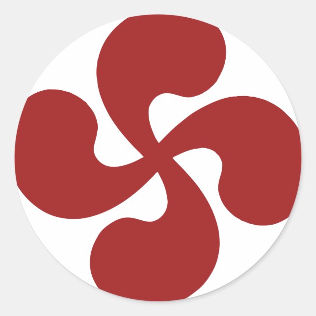 Adesivo Cruz Basca Vermelho Lauburu (Frente)