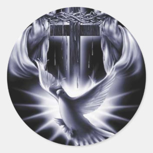 Adesivo Cruz branca com pomba