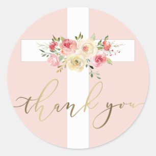 Adesivo Cruz branca Obrigado