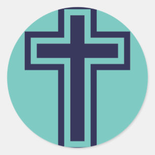 Adesivo Cruz cristã azul diferentes variantes