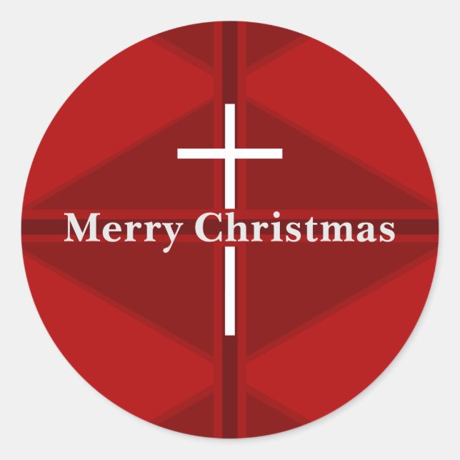Adesivo Cruz Cristã de Natal Vermelha (Frente)