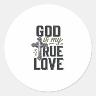 Adesivo Cruz Cristã Deus É Meu Verdadeiro Amor Vetor