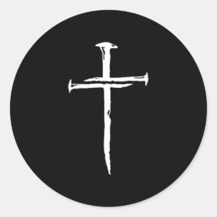 Adesivo Cruz Cristã Minimalista Três Pregos Religiosa J