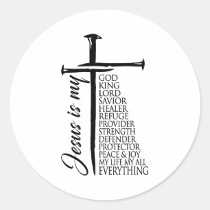 Adesivo Cruz Cristão Cristo Jesus É Meu Deus Rei Senhor A