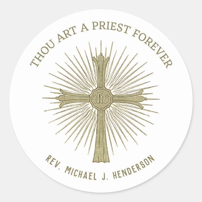 Adesivo Cruz da Ordenação do Padre Católico (Frente)