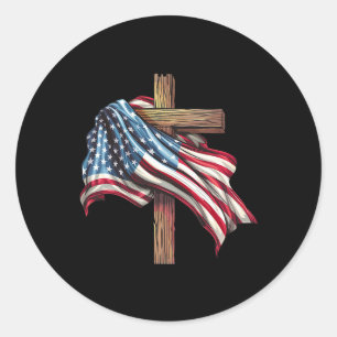 Adesivo Cruz De Bandeira Americana Para Cristãos Patriótic