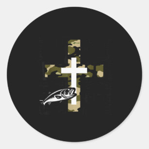 Adesivo Cruz de Camuflagem de Caça de Pesca de Fé Com Ganc