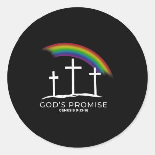Adesivo Cruz de Cristo Arco-íris Engraçado - Citação Crist