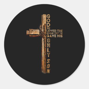 Adesivo Cruz de Cristo Cristão João 3 16 Deus Tanto Amou O