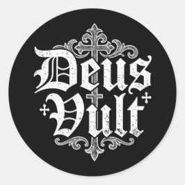 Adesivo Cruz de Cruzado Deus Vult Estilo de Tatuagem Crist
