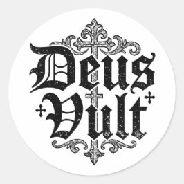 Adesivo Cruz de Cruzado Deus Vult Estilo de Tatuagem Crist