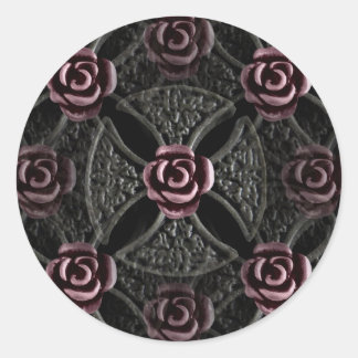 Adesivo Cruz de ferro gótica medieval com rosa