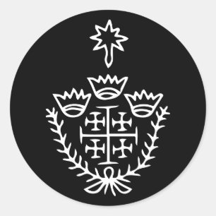 Adesivo Cruz de Jerusalém selo de tatuagem de peregrinação