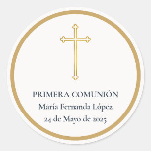 Adesivo Cruz de Ouro da Primeira Comunhão