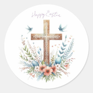 Adesivo Cruz de Páscoa aquarela personalizada