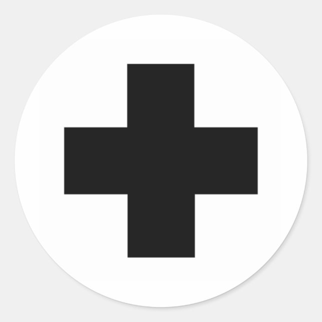 Adesivo Cruz de primeiros socorros preta (Frente)