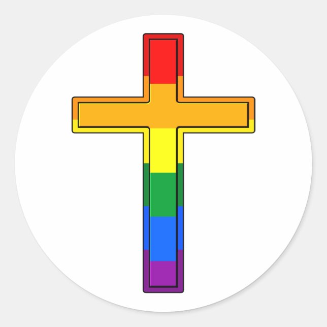 Adesivo Cruz de Sinalizador orgulho gay (Frente)