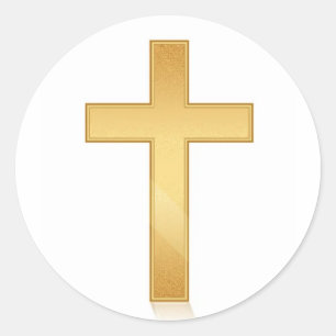 Adesivo Cruz Dourada Moderna Minimalista Elegante Católica