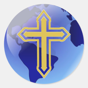 Adesivo Cruz Dourado e terra