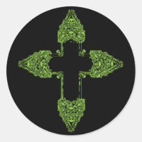 Cruz Gótica Verde ornamentado