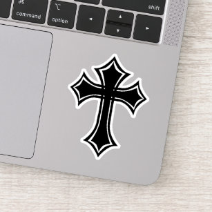 Adesivo Cruz gótico preta elegante