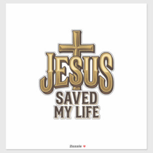 Adesivo Cruz Jesus Salvou Minha Vida Vintage