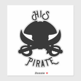 Adesivo Cruz Negra Pirata HIS Caveira & Espada