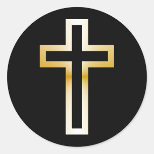Adesivo Cruz no ouro ou na prata azul preta