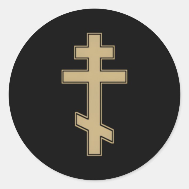 Adesivo Cruz ortodoxa russa eslavónica bizantina (Frente)