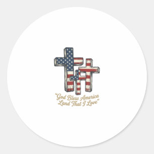 Adesivo Cruz Patriótico Deus Abençoe a América Camisa Desi
